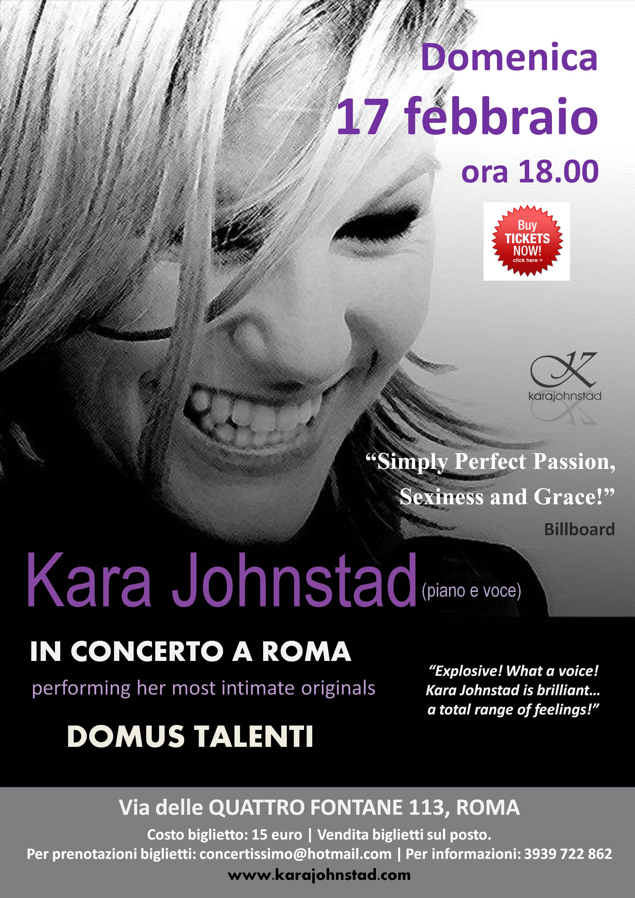 Kara Johnstad In Concerto A Roma